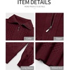 image:imageANRABESS Womens Cable Knit Quarter Zip Pullover Sweaters  Long Sleeve V Neck Collared Cozy Warm Loose Tops Business Casual Work Office Daily Wear 2026 Fall Winter Fashion OutfitsDark Red