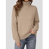 image:imageANRABESS Womens Cable Knit Quarter Zip Pullover Sweaters  Long Sleeve V Neck Collared Cozy Warm Loose Tops Business Casual Work Office Daily Wear 2026 Fall Winter Fashion OutfitsTan