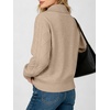 image:imageANRABESS Womens Cable Knit Quarter Zip Pullover Sweaters  Long Sleeve V Neck Collared Cozy Warm Loose Tops Business Casual Work Office Daily Wear 2026 Fall Winter Fashion OutfitsTan
