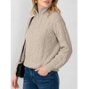 image:imageANRABESS Womens Cable Knit Quarter Zip Pullover Sweaters  Long Sleeve V Neck Collared Cozy Warm Loose Tops Business Casual Work Office Daily Wear 2026 Fall Winter Fashion OutfitsAlmond