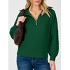 image:imageANRABESS Womens Cable Knit Quarter Zip Pullover Sweaters  Long Sleeve V Neck Collared Cozy Warm Loose Tops Business Casual Work Office Daily Wear 2026 Fall Winter Fashion OutfitsGreen
