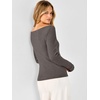 image:imageANRABESS Womens Long Sleeve Boat Neck Lightweight Fitted Sweater  Wool Blend Soft Knit Comfy Soft Slim Fit Pullover Top Business Casual Outfits Work Fall Spring Transition ClothesDrak Taupe