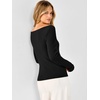image:imageANRABESS Womens Long Sleeve Boat Neck Lightweight Fitted Sweater  Wool Blend Soft Knit Comfy Soft Slim Fit Pullover Top Business Casual Outfits Work Fall Spring Transition ClothesBlack