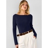 image:imageANRABESS Womens Long Sleeve Boat Neck Lightweight Fitted Sweater  Wool Blend Soft Knit Comfy Soft Slim Fit Pullover Top Business Casual Outfits Work Fall Spring Transition ClothesNavy Blue