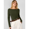 image:imageANRABESS Womens Long Sleeve Boat Neck Lightweight Fitted Sweater  Wool Blend Soft Knit Comfy Soft Slim Fit Pullover Top Business Casual Outfits Work Fall Spring Transition ClothesArmy Green
