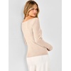 image:imageANRABESS Womens Long Sleeve Boat Neck Lightweight Fitted Sweater  Wool Blend Soft Knit Comfy Soft Slim Fit Pullover Top Business Casual Outfits Work Fall Spring Transition ClothesParchment