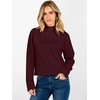 image:imageANRABESS Womens Long Sleeve Mock Neck Cropped Sweaters  Lightweight Ribbed Knit Pullover Sweater Tops Classic Soft Comfy Business Casual Work Travel Vacation Fall Winter OutfitsDark Red