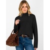 image:imageANRABESS Womens Long Sleeve Mock Neck Cropped Sweaters  Lightweight Ribbed Knit Pullover Sweater Tops Classic Soft Comfy Business Casual Work Travel Vacation Fall Winter OutfitsBlack
