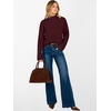 image:imageANRABESS Womens Long Sleeve Mock Neck Cropped Sweaters  Lightweight Ribbed Knit Pullover Sweater Tops Classic Soft Comfy Business Casual Work Travel Vacation Fall Winter OutfitsDark Red
