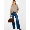 image:imageANRABESS Womens Long Sleeve Mock Neck Cropped Sweaters  Lightweight Ribbed Knit Pullover Sweater Tops Classic Soft Comfy Business Casual Work Travel Vacation Fall Winter OutfitsLight Khaki