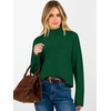 image:imageANRABESS Womens Long Sleeve Mock Neck Cropped Sweaters  Lightweight Ribbed Knit Pullover Sweater Tops Classic Soft Comfy Business Casual Work Travel Vacation Fall Winter OutfitsGreen