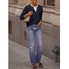 image:imageANRABESS Womens Long Sleeve Sweaters Business Casual Tops  2 in 1 Faux Layer Crew Neck Soft Cozy Knit Lightweight Henley Pullover Sweater 2026 Fall Fashion Winter Layer ClothesNavy Blue