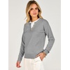 image:imageANRABESS Womens Long Sleeve Sweaters Business Casual Tops  2 in 1 Faux Layer Crew Neck Soft Cozy Knit Lightweight Henley Pullover Sweater 2026 Fall Fashion Winter Layer ClothesGrey