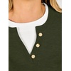 image:imageANRABESS Womens Long Sleeve Sweaters Business Casual Tops  2 in 1 Faux Layer Crew Neck Soft Cozy Knit Lightweight Henley Pullover Sweater 2026 Fall Fashion Winter Layer ClothesArmy Green