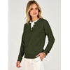 image:imageANRABESS Womens Long Sleeve Sweaters Business Casual Tops  2 in 1 Faux Layer Crew Neck Soft Cozy Knit Lightweight Henley Pullover Sweater 2026 Fall Fashion Winter Layer ClothesArmy Green