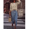 image:imageANRABESS Womens Long Sleeve Sweaters Business Casual Tops  2 in 1 Faux Layer Crew Neck Soft Cozy Knit Lightweight Henley Pullover Sweater 2026 Fall Fashion Winter Layer ClothesAlmond