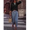 image:imageANRABESS Womens Long Sleeve Sweaters Business Casual Tops  2 in 1 Faux Layer Crew Neck Soft Cozy Knit Lightweight Henley Pullover Sweater 2026 Fall Fashion Winter Layer ClothesBlack
