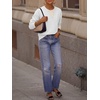 image:imageANRABESS Womens Long Sleeve Sweaters Business Casual Tops  2 in 1 Faux Layer Crew Neck Soft Cozy Knit Lightweight Henley Pullover Sweater 2026 Fall Fashion Winter Layer ClothesWhite