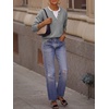 image:imageANRABESS Womens Long Sleeve Sweaters Business Casual Tops  2 in 1 Faux Layer Crew Neck Soft Cozy Knit Lightweight Henley Pullover Sweater 2026 Fall Fashion Winter Layer ClothesGrey