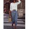 image:imageANRABESS Womens Long Sleeve Sweaters Business Casual Tops  2 in 1 Faux Layer Crew Neck Soft Cozy Knit Lightweight Henley Pullover Sweater 2026 Fall Fashion Winter Layer ClothesWhite