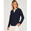 image:imageANRABESS Womens Long Sleeve Sweaters Business Casual Tops  2 in 1 Faux Layer Crew Neck Soft Cozy Knit Lightweight Henley Pullover Sweater 2026 Fall Fashion Winter Layer ClothesNavy Blue