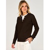 image:imageANRABESS Womens Long Sleeve Sweaters Business Casual Tops  2 in 1 Faux Layer Crew Neck Soft Cozy Knit Lightweight Henley Pullover Sweater 2026 Fall Fashion Winter Layer ClothesCoffee