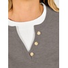 image:imageANRABESS Womens Long Sleeve Sweaters Business Casual Tops  2 in 1 Faux Layer Crew Neck Soft Cozy Knit Lightweight Henley Pullover Sweater 2026 Fall Fashion Winter Layer ClothesGrey Khak