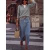image:imageANRABESS Womens Long Sleeve Sweaters Business Casual Tops  2 in 1 Faux Layer Crew Neck Soft Cozy Knit Lightweight Henley Pullover Sweater 2026 Fall Fashion Winter Layer ClothesGrey