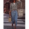 image:imageANRABESS Womens Long Sleeve Sweaters Business Casual Tops  2 in 1 Faux Layer Crew Neck Soft Cozy Knit Lightweight Henley Pullover Sweater 2026 Fall Fashion Winter Layer ClothesGrey Khak