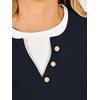 image:imageANRABESS Womens Long Sleeve Sweaters Business Casual Tops  2 in 1 Faux Layer Crew Neck Soft Cozy Knit Lightweight Henley Pullover Sweater 2026 Fall Fashion Winter Layer ClothesNavy Blue