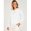 image:imageANRABESS Womens Long Sleeve Sweaters Business Casual Tops  2 in 1 Faux Layer Crew Neck Soft Cozy Knit Lightweight Henley Pullover Sweater 2026 Fall Fashion Winter Layer ClothesWhite
