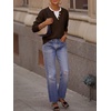 image:imageANRABESS Womens Long Sleeve Sweaters Business Casual Tops  2 in 1 Faux Layer Crew Neck Soft Cozy Knit Lightweight Henley Pullover Sweater 2026 Fall Fashion Winter Layer ClothesCoffee