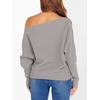 image:imageANRABESS Womens Off The Shoulder Sweater Knit Pullovers Tops  Soft StretchyLong Batwing SleeveLoose FitOversized SweaterGoing Out Tops2026 Fall FashionWinter ClothesGray Apricot