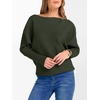 image:imageANRABESS Womens Off The Shoulder Sweater Knit Pullovers Tops  Soft StretchyLong Batwing SleeveLoose FitOversized SweaterGoing Out Tops2026 Fall FashionWinter ClothesArmy Green
