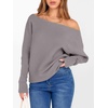 image:imageANRABESS Womens Off The Shoulder Sweater Knit Pullovers Tops  Soft StretchyLong Batwing SleeveLoose FitOversized SweaterGoing Out Tops2026 Fall FashionWinter ClothesPurple Taupe