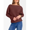 image:imageANRABESS Womens Off The Shoulder Sweater Knit Pullovers Tops  Soft StretchyLong Batwing SleeveLoose FitOversized SweaterGoing Out Tops2026 Fall FashionWinter ClothesRust