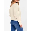 image:imageANRABESS Womens Off The Shoulder Sweater Knit Pullovers Tops  Soft StretchyLong Batwing SleeveLoose FitOversized SweaterGoing Out Tops2026 Fall FashionWinter ClothesParchment