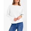 image:imageANRABESS Womens Off The Shoulder Sweater Knit Pullovers Tops  Soft StretchyLong Batwing SleeveLoose FitOversized SweaterGoing Out Tops2026 Fall FashionWinter ClothesWhite