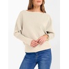 image:imageANRABESS Womens Off The Shoulder Sweater Knit Pullovers Tops  Soft StretchyLong Batwing SleeveLoose FitOversized SweaterGoing Out Tops2026 Fall FashionWinter ClothesParchment