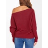image:imageANRABESS Womens Off The Shoulder Sweater Knit Pullovers Tops  Soft StretchyLong Batwing SleeveLoose FitOversized SweaterGoing Out Tops2026 Fall FashionWinter ClothesRed