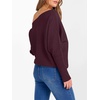 image:imageANRABESS Womens Off The Shoulder Sweater Knit Pullovers Tops  Soft StretchyLong Batwing SleeveLoose FitOversized SweaterGoing Out Tops2026 Fall FashionWinter ClothesWine Red