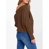 image:imageANRABESS Womens Off The Shoulder Sweater Knit Pullovers Tops  Soft StretchyLong Batwing SleeveLoose FitOversized SweaterGoing Out Tops2026 Fall FashionWinter ClothesDeep Caramel