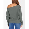 image:imageANRABESS Womens Off The Shoulder Sweater Knit Pullovers Tops  Soft StretchyLong Batwing SleeveLoose FitOversized SweaterGoing Out Tops2026 Fall FashionWinter ClothesGrey Green