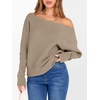 image:imageANRABESS Womens Off The Shoulder Sweater Knit Pullovers Tops  Soft StretchyLong Batwing SleeveLoose FitOversized SweaterGoing Out Tops2026 Fall FashionWinter ClothesBright Tan