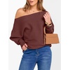 image:imageANRABESS Womens Off The Shoulder Sweater Knit Pullovers Tops  Soft StretchyLong Batwing SleeveLoose FitOversized SweaterGoing Out Tops2026 Fall FashionWinter ClothesRust