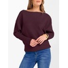 image:imageANRABESS Womens Off The Shoulder Sweater Knit Pullovers Tops  Soft StretchyLong Batwing SleeveLoose FitOversized SweaterGoing Out Tops2026 Fall FashionWinter ClothesWine Red