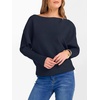 image:imageANRABESS Womens Off The Shoulder Sweater Knit Pullovers Tops  Soft StretchyLong Batwing SleeveLoose FitOversized SweaterGoing Out Tops2026 Fall FashionWinter ClothesNavy Blue