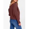 image:imageANRABESS Womens Off The Shoulder Sweater Knit Pullovers Tops  Soft StretchyLong Batwing SleeveLoose FitOversized SweaterGoing Out Tops2026 Fall FashionWinter ClothesRust