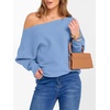 image:imageANRABESS Womens Off The Shoulder Sweater Knit Pullovers Tops  Soft StretchyLong Batwing SleeveLoose FitOversized SweaterGoing Out Tops2026 Fall FashionWinter ClothesSky