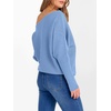 image:imageANRABESS Womens Off The Shoulder Sweater Knit Pullovers Tops  Soft StretchyLong Batwing SleeveLoose FitOversized SweaterGoing Out Tops2026 Fall FashionWinter ClothesSky